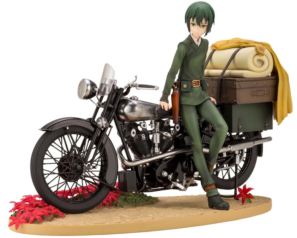 Kino (once named Sakura) and Hermes (the motorcycle). - Kino's Journey  Kino no tabi - Kino's journey #kinosjourney