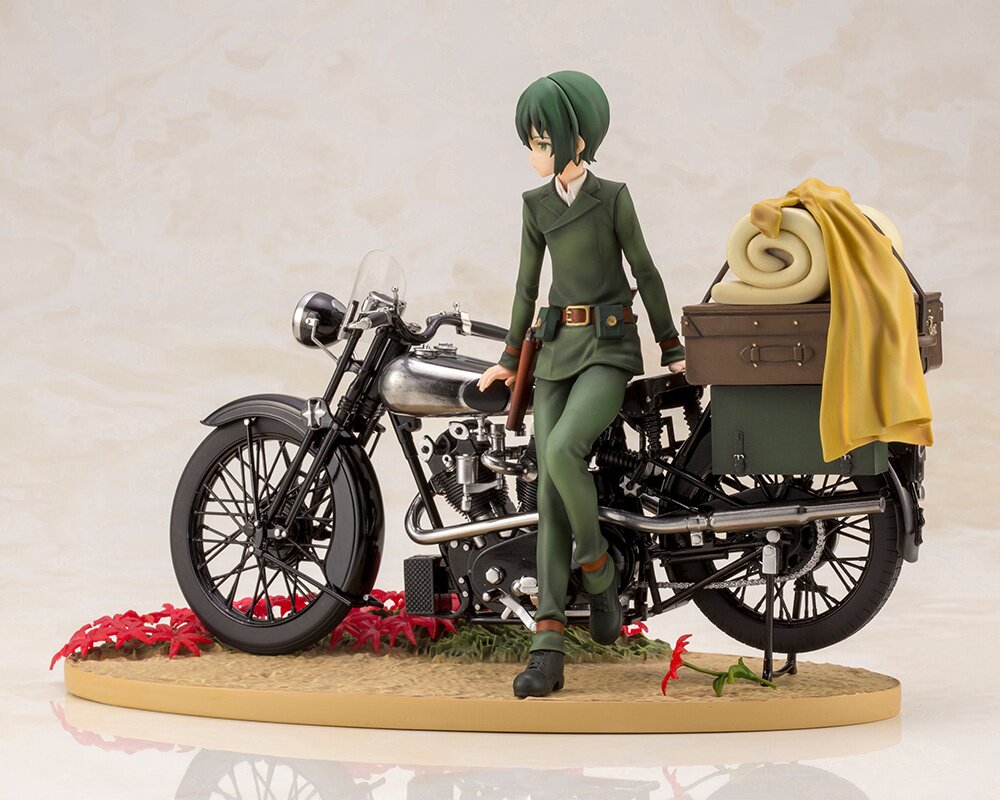 Kino (once named Sakura) and Hermes (the motorcycle). - Kino's Journey  Kino no tabi - Kino's journey #kinosjourney