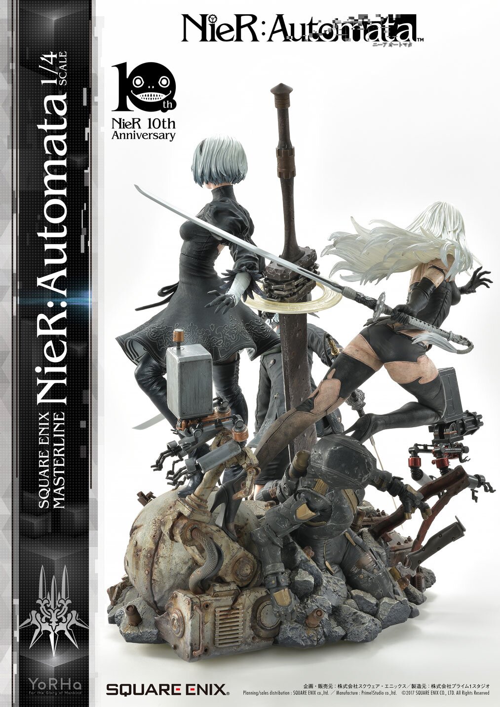 NieR: Automata Masterline Statue Featuring 2B, 9S, and A2 Revealed by Square  Enix - Siliconera