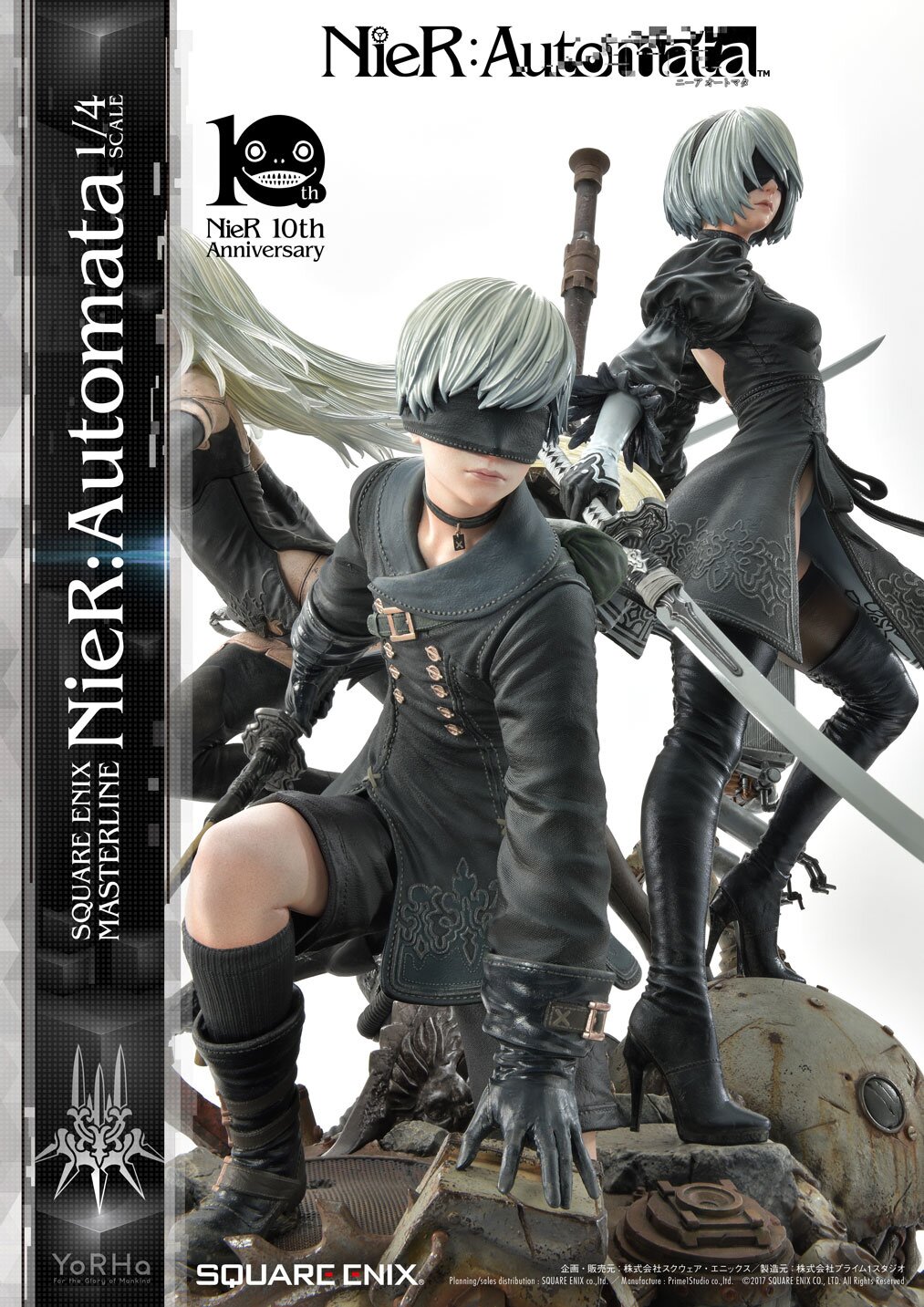 NieR: Automata Masterline Statue Featuring 2B, 9S, and A2 Revealed by Square  Enix - Siliconera