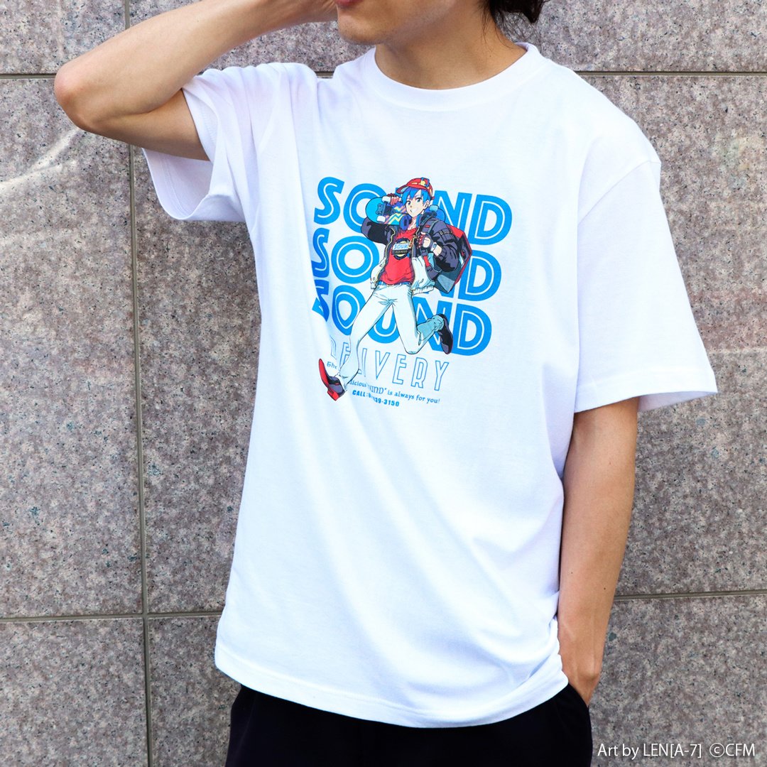 Hatsune Miku Sound Delivery Illustration T-Shirt: Kaito White