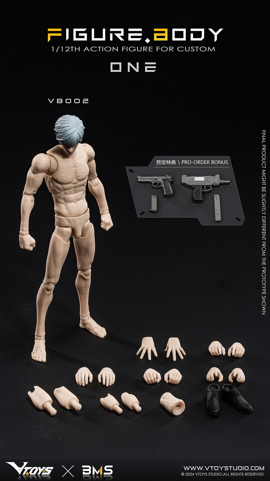 VB002 FIGURE.BODY アクションフィギュア Figure Body One VB002 White Skin 1/12 Scale Action Figure