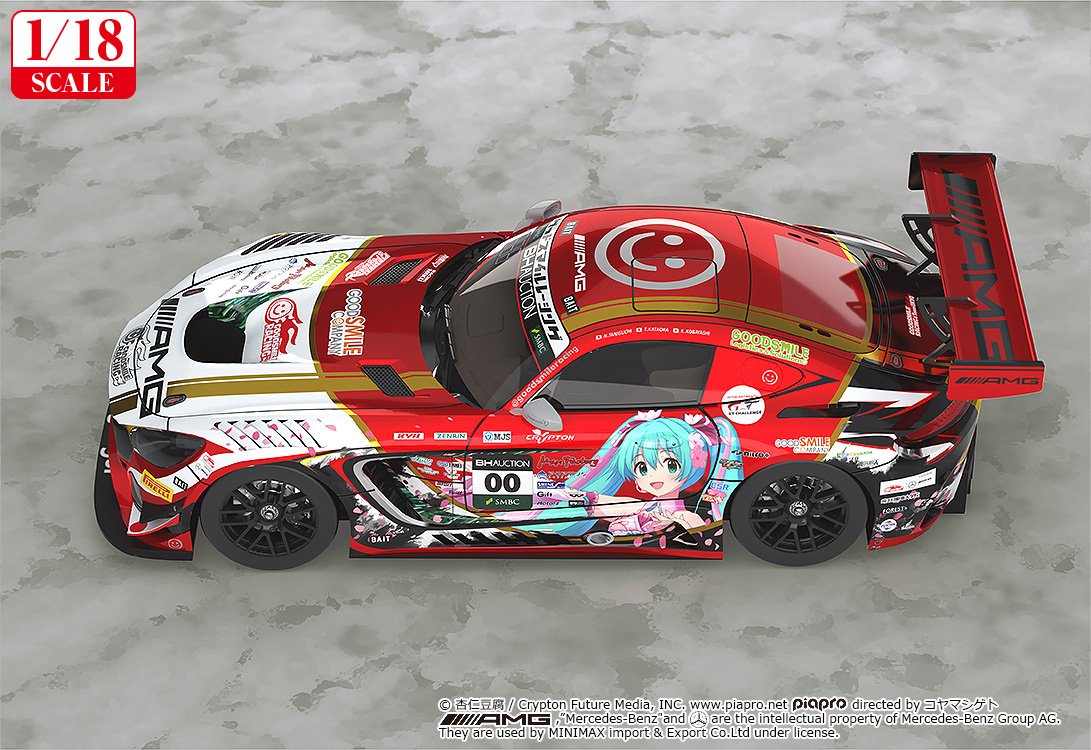 スパーク 1/18 メルセデス AMG GSR 初音ミク 2019 鈴鹿 10H 1/18 Scale Mercedes-AMG Team Goodsmile 2019 SUZUKA 10 Hours Ver