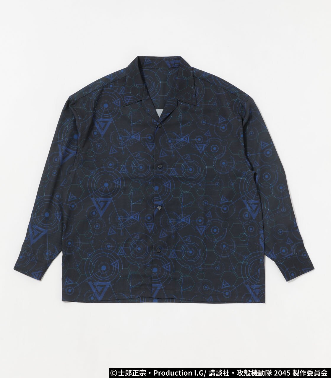 Ghost in the Shell Blue Cyber Pattern Shirt