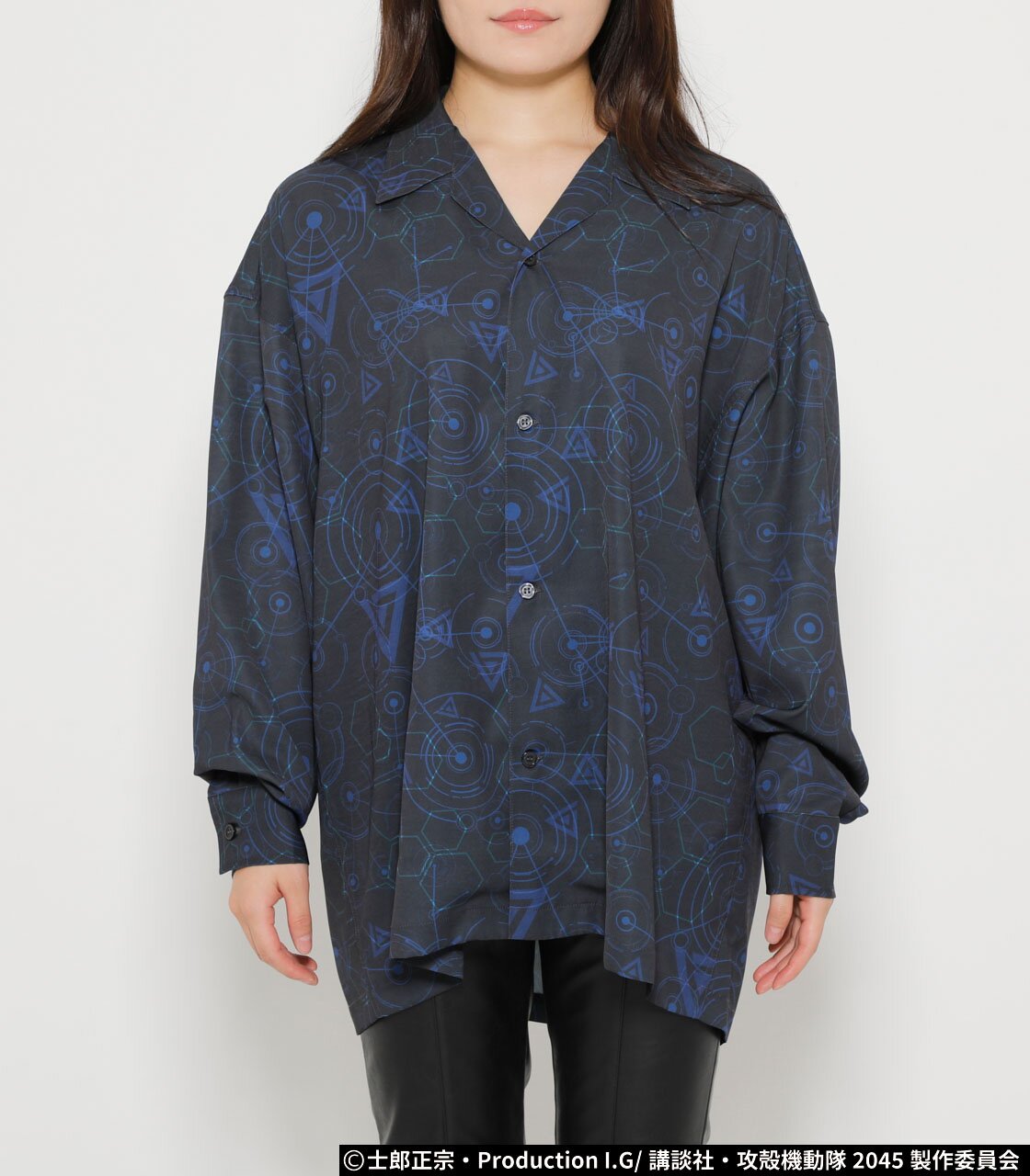 Ghost in the Shell Blue Cyber Pattern Shirt