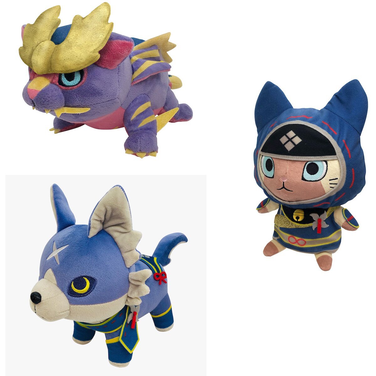 capcom palamute monster hunter rise chibi plush