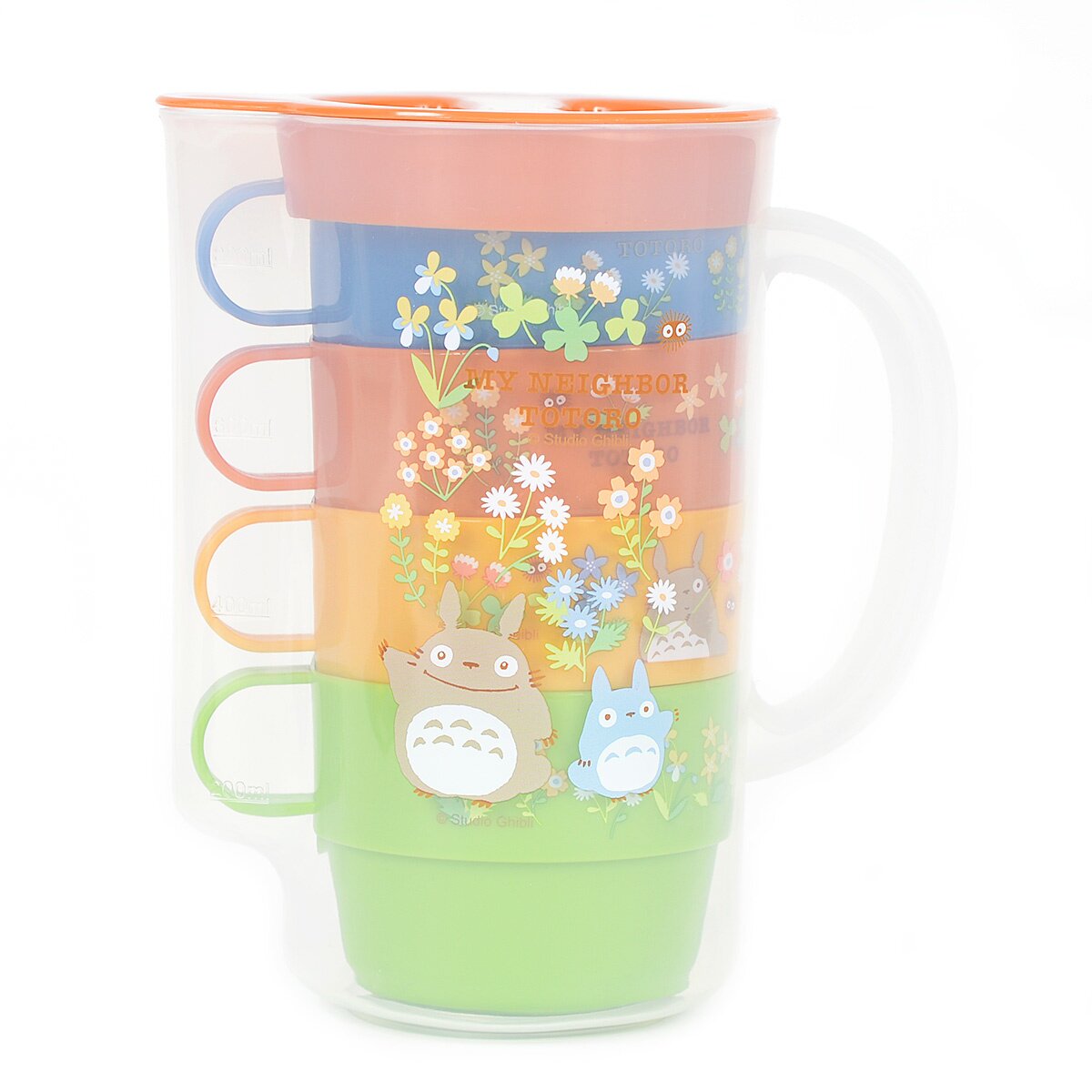 My Neighbor Totoro Totoro & Flowers Stackable Cup & Pitcher Set