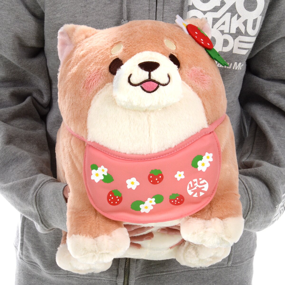 shiba and cat strawberry plush