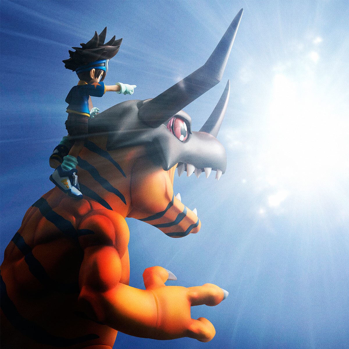 Megahouse Digimon Greymon outlets and Taichi Figure