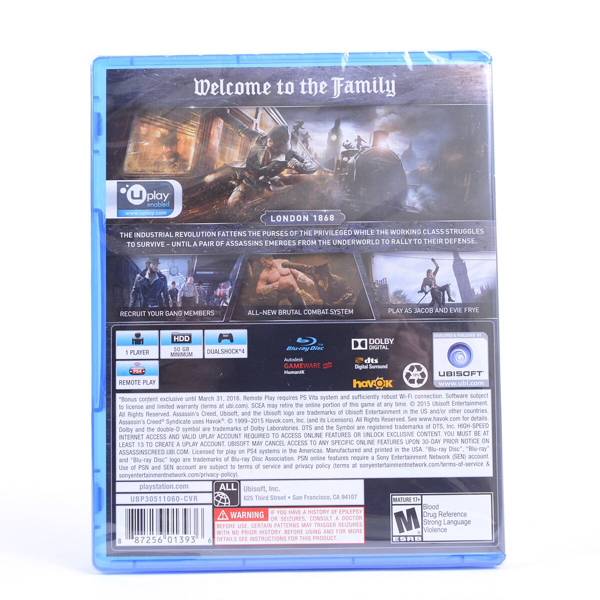 Assassin's Creed PS3 Back cover