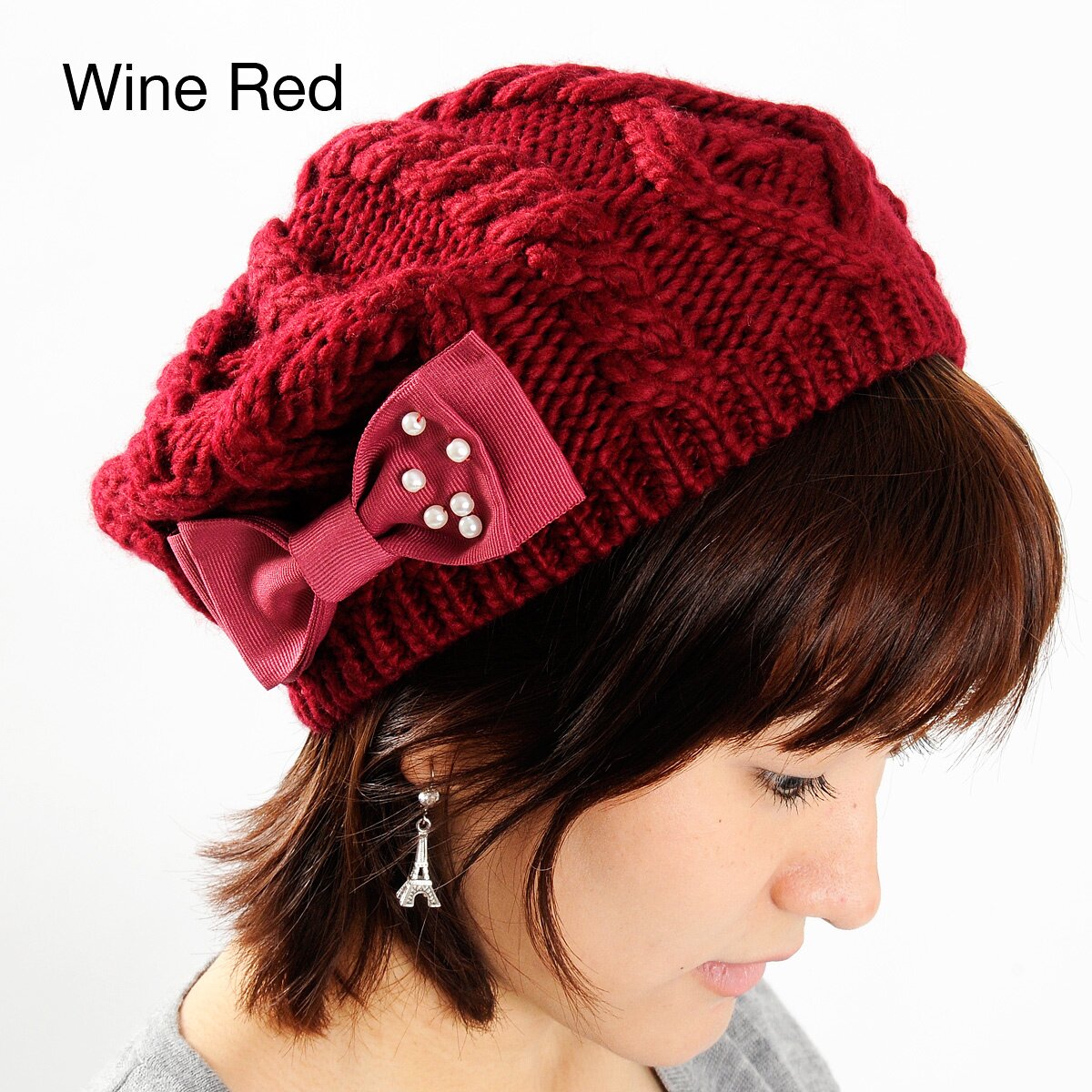 tunagute(ツナグテ) PON!PON!ribbon beret Mignon Minette Pearly Ribbon Beret - Tokyo Otaku Mode (TOM)