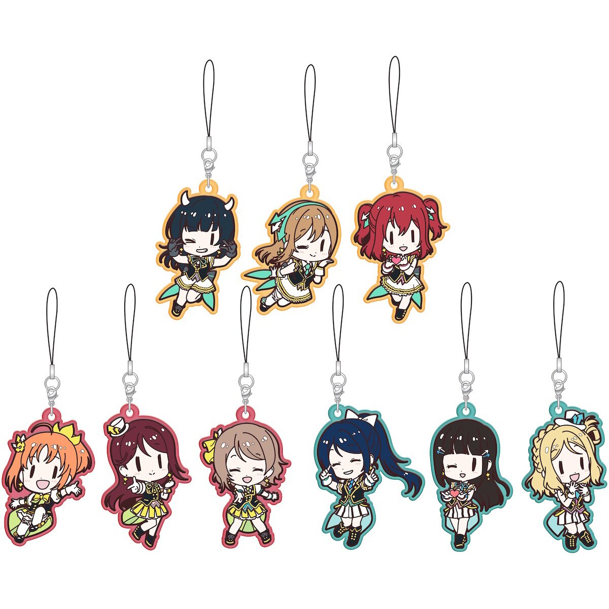 Love Live! Sunshine!! Aqours 6th LoveLive! ～KU-RU-KU-RU Rock 'n' Roll  TOUR～＜WINDY STAGE＞ Rubber Keychain Set