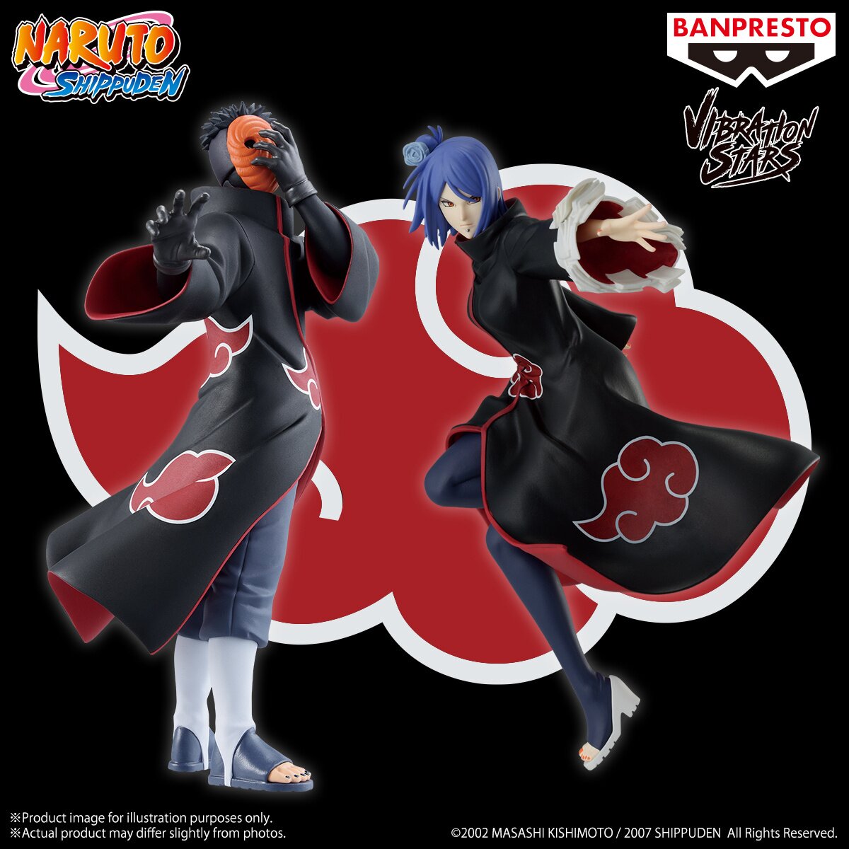 『1年保証』 Naruto Stars Vibration Shippuden Non-Scale Konan- & -Tobi コミック・アニメ