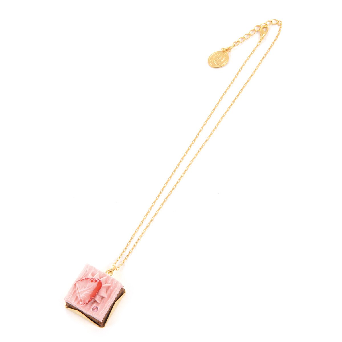 February6×Q-pot CANDY Necklace(PNK） Q-pot. Strawberry Chocolate Petit Cake Necklace: Q-Pot. - Tokyo