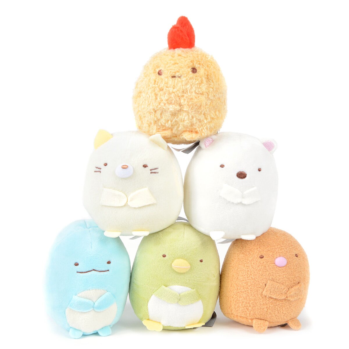 San-x Sumikko Gurashi Plush 5cm Penguin w/ Mini Cucumber JAPAN IMPORT