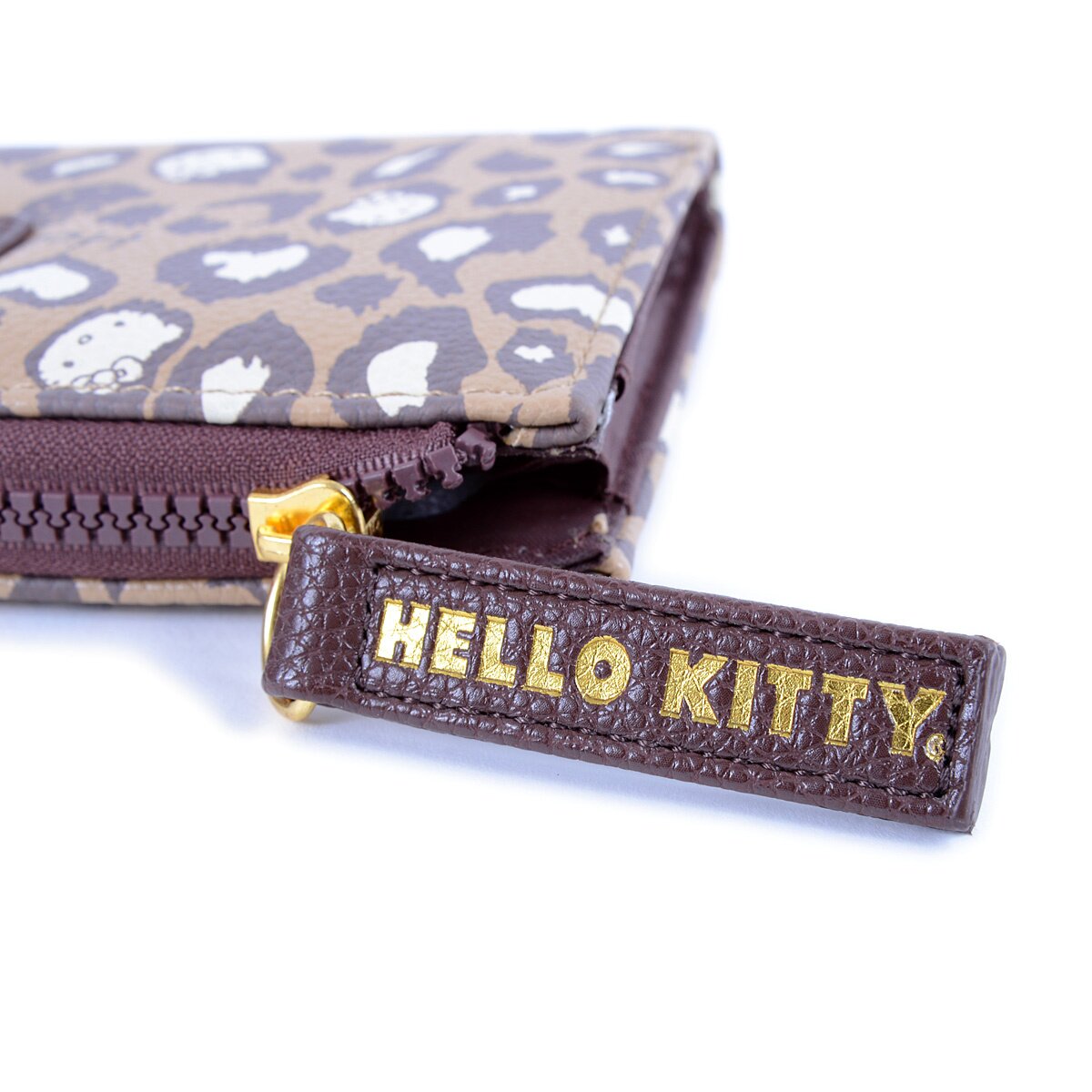 Hello Kitty Berry & Brown Leopard Half-Zip Wallet - Tokyo Otaku