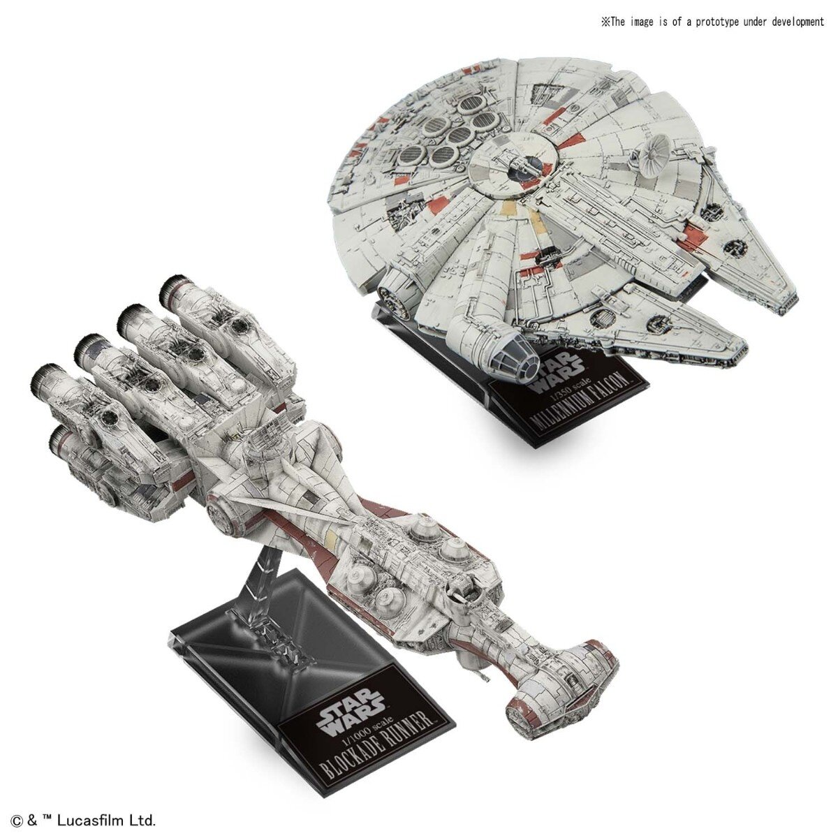 ブロッケード・ランナー & 1/350 ミレニアム・ファルコン　クリアビークル 1/1000 ブロッケード・ランナー & 1/350 ミレニアム・ファルコン