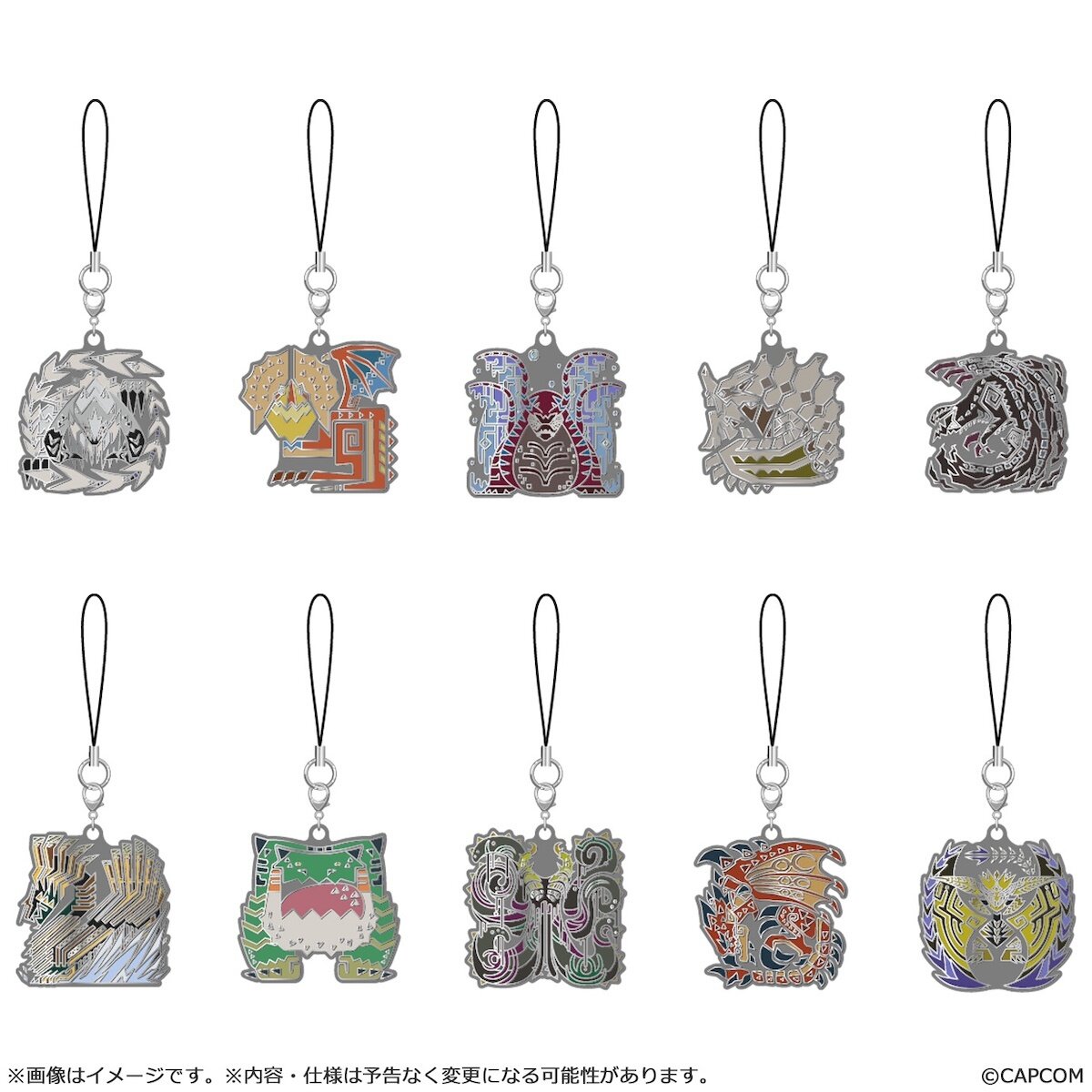 Monster Hunter Wilds Monster Icon Metal Key Chain Collection