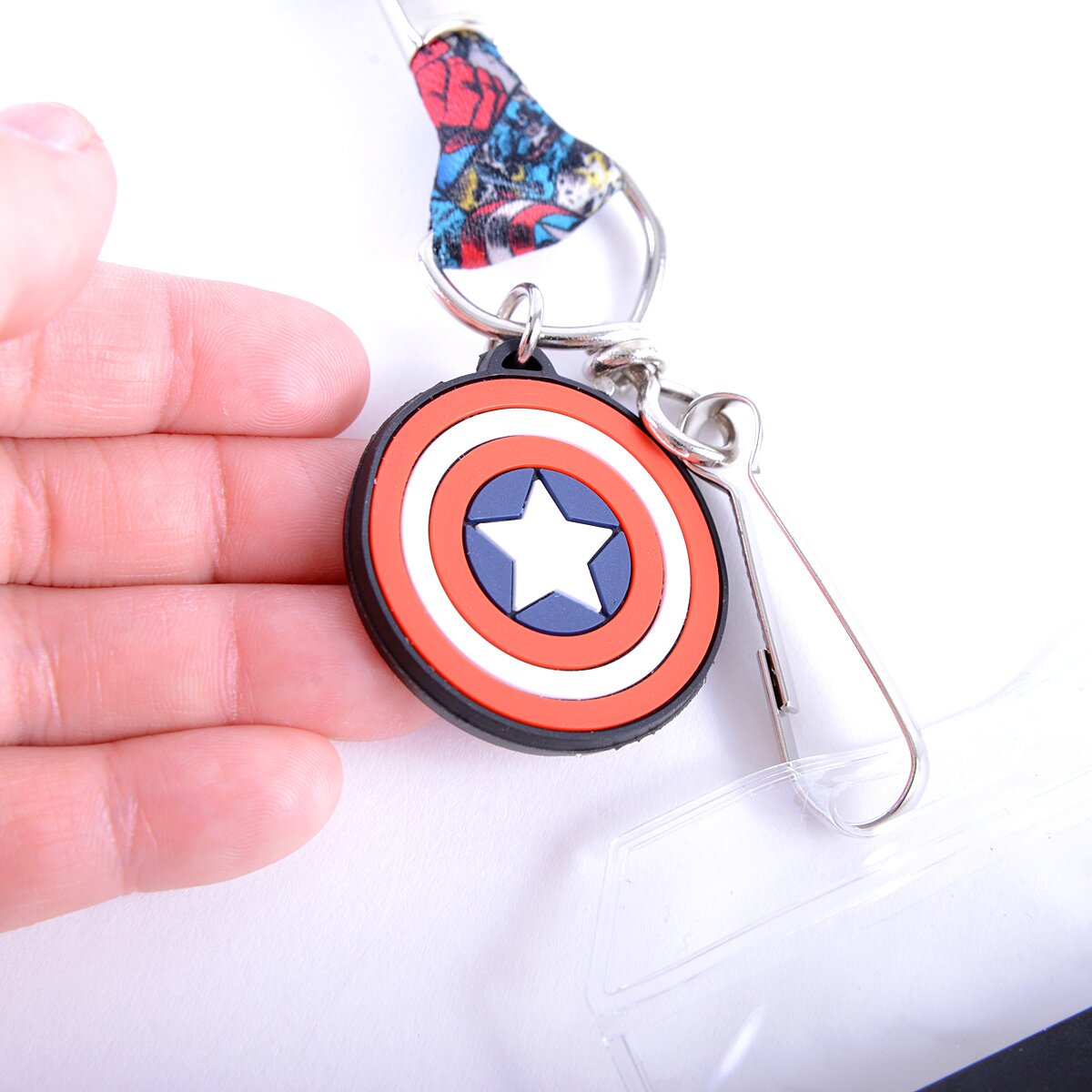 Captain America Lanyard w/ Rubber Logo Charm: Marvel - Tokyo Otaku
