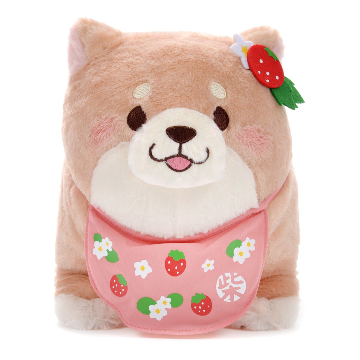 shiba and cat strawberry plush