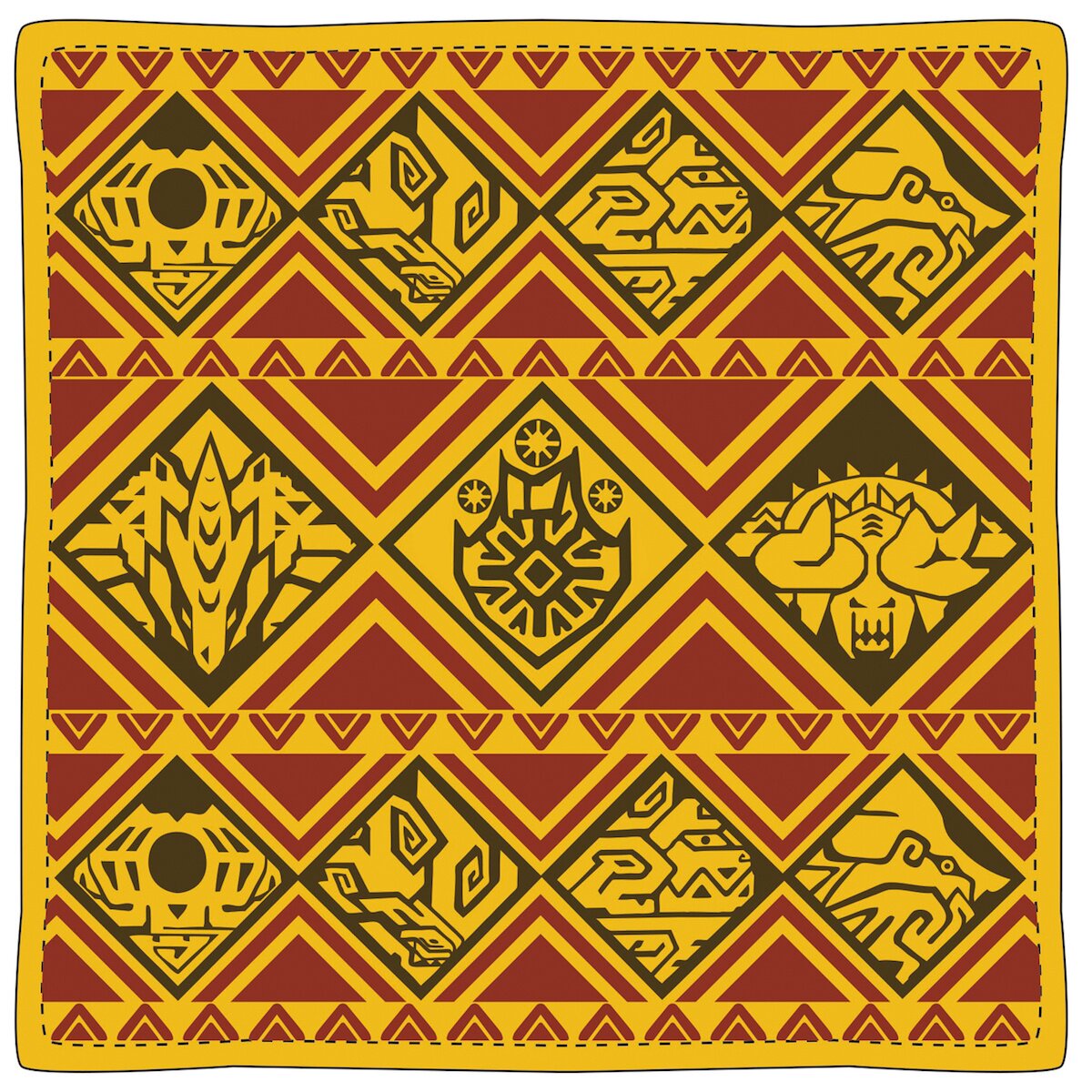 Monster Hunter XX Ethnic Pattern Cushion: The Big 6 Monsters