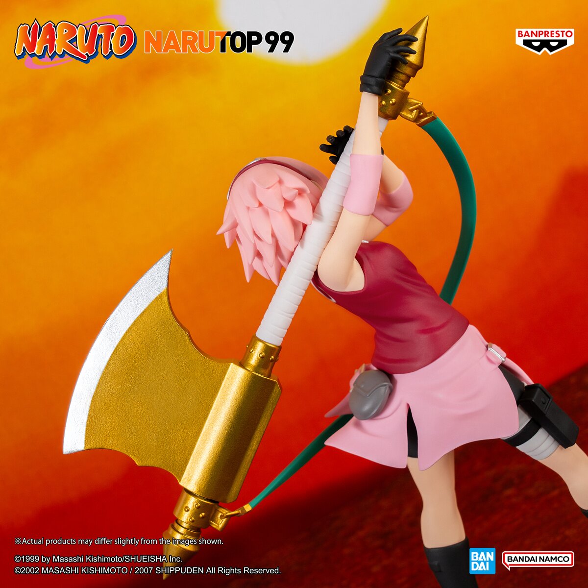 Original BANDAI Banpresto Top 99 NARUTO Haruno Sakura PVC Anime Figure  Action Figures Model Toys