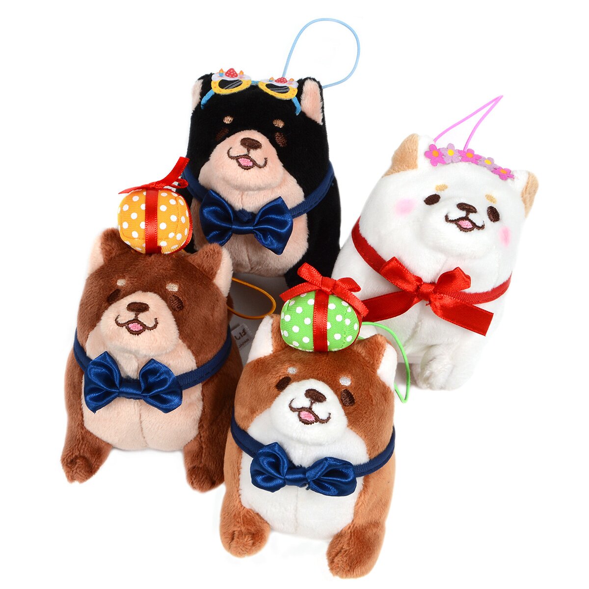 Chuken Mochi Shiba Rice Shop Birthday Standing Mini Strap Plush