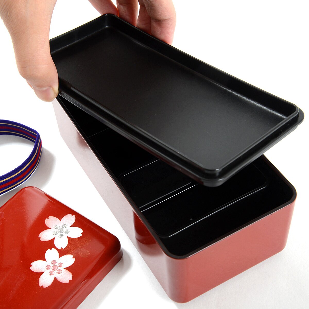 Traditional Black & Red Long Bento Box - Tokyo Otaku Mode (TOM)