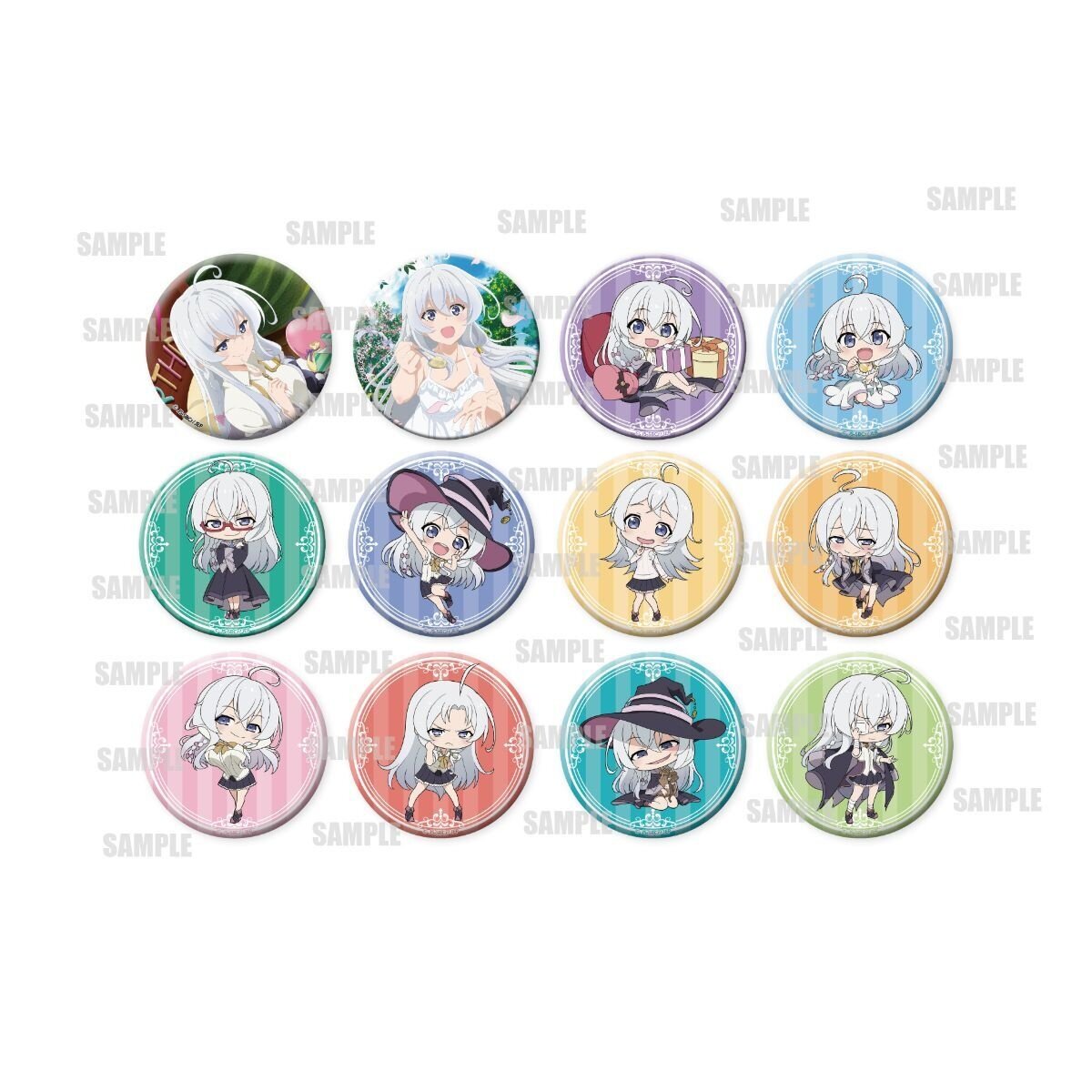 Wandering Witch: The Journey of Elaina Tradable Tin Badges Happy