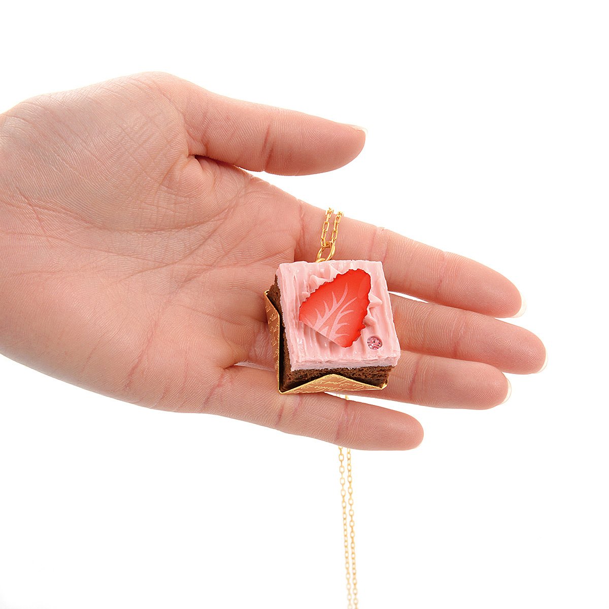 Q-pot. Strawberry Chocolate Petit Cake Necklace: Q-Pot. - Tokyo