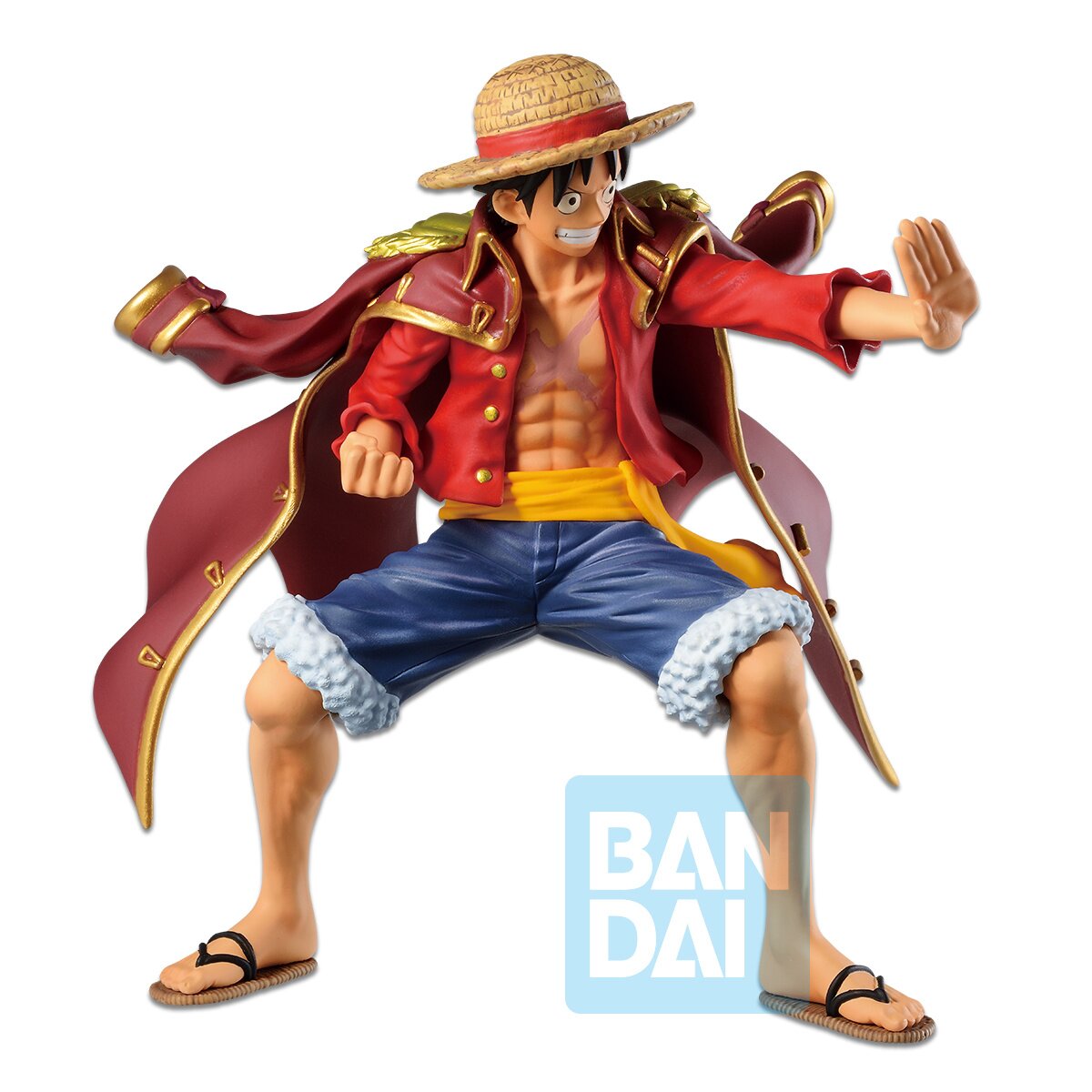 Bandai Anime Heroes One Piece Monkey D Luffy cloak battle suit crouching  ornaments model King of Thieves hand-me-down Toys