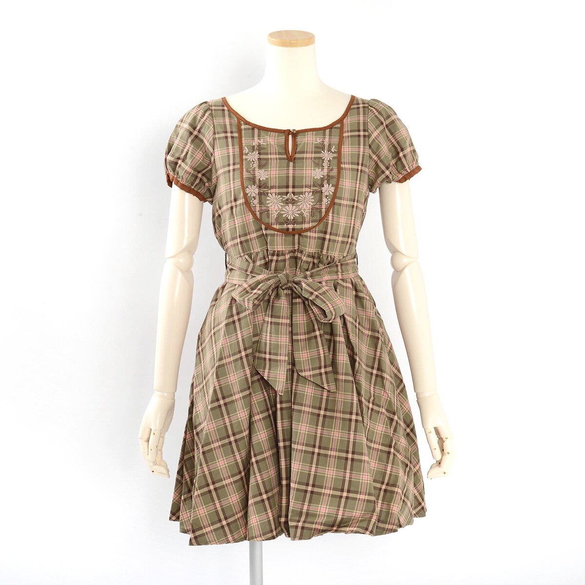 OLIVE des OLIVE Embroidered Plaid Dress: OLIVE des OLIVE - Tokyo Otaku Mode  (TOM)