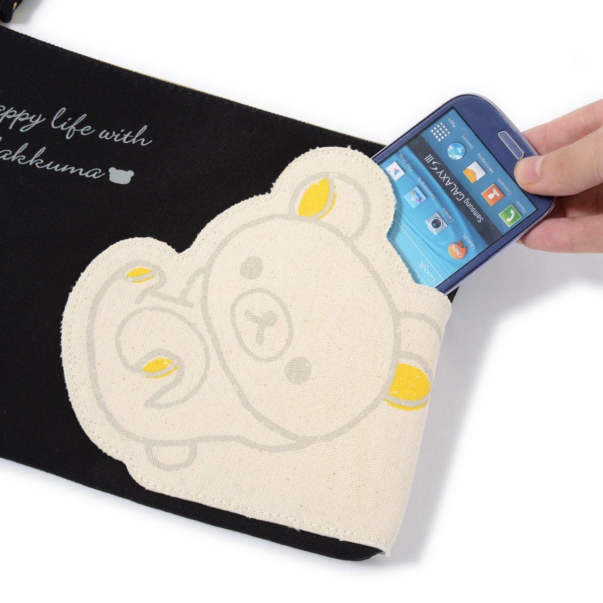 Rilakkuma Die-Cut Pocket Canvas Flat Pouch: San-X - Tokyo Otaku Mode (TOM)