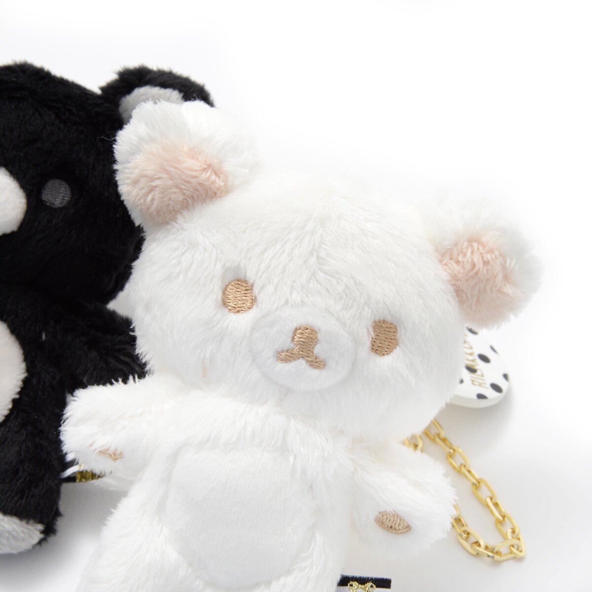 くま(๑・㉨・๑)　ミニ　モノクロームホワイト　リプロダクト　φ30 Rilakkuma Monochrome Plushie Keychain: San-X - Tokyo Otaku Mode (TOM)