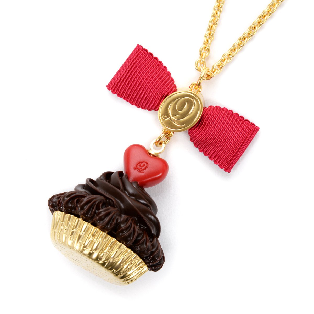 Q-pot. Parlor Heart Chocolate Cupcake Necklace: Q-Pot. - Tokyo