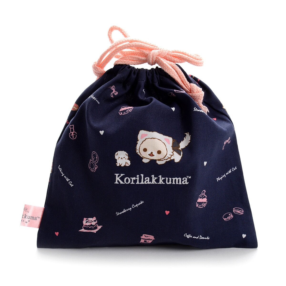Rilakkuma Korilakkuma and Cute Cats Drawstring Bag SanX Tokyo Otaku