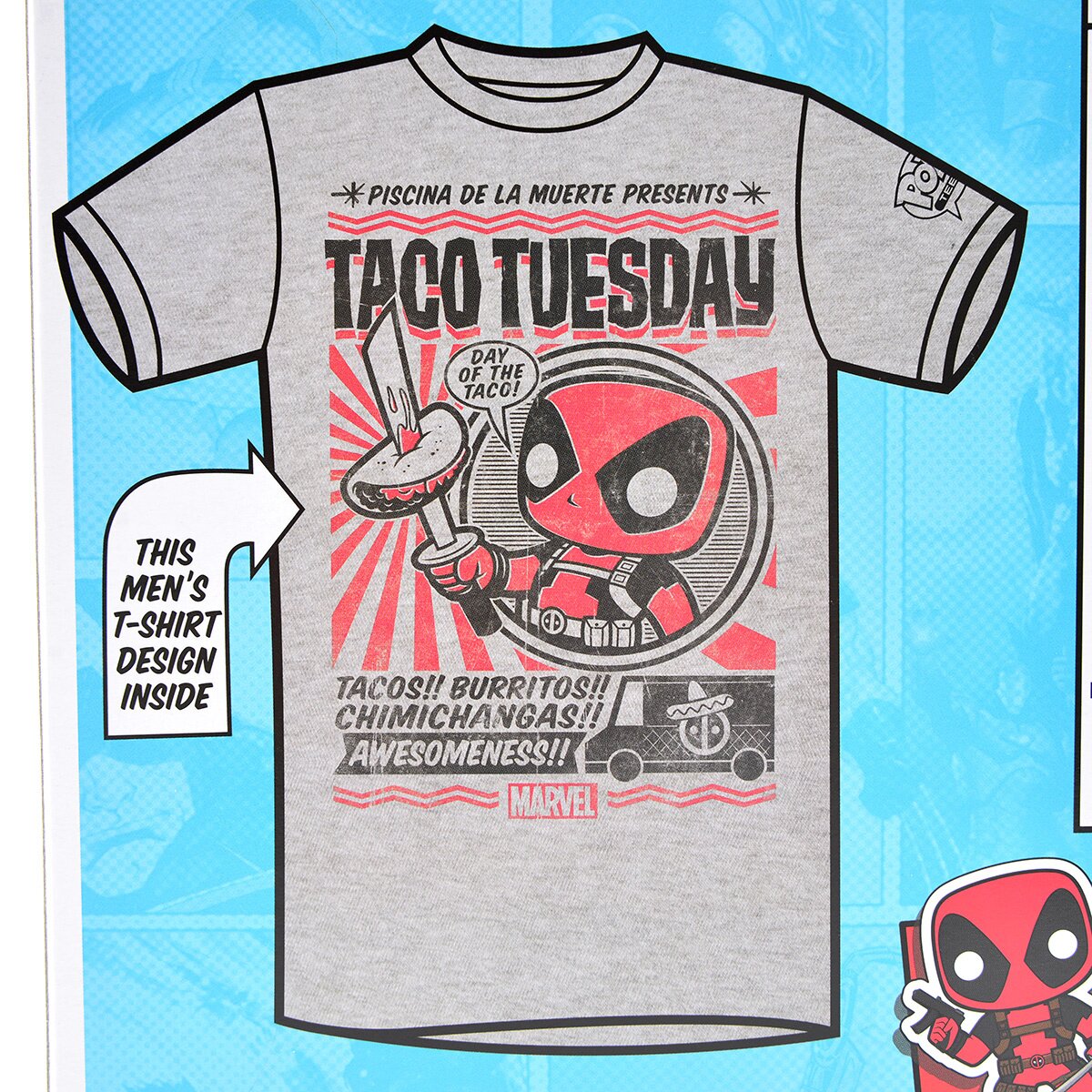 Marvel Deadpool Comic Chimichangas Wanted Poster T-Shirt