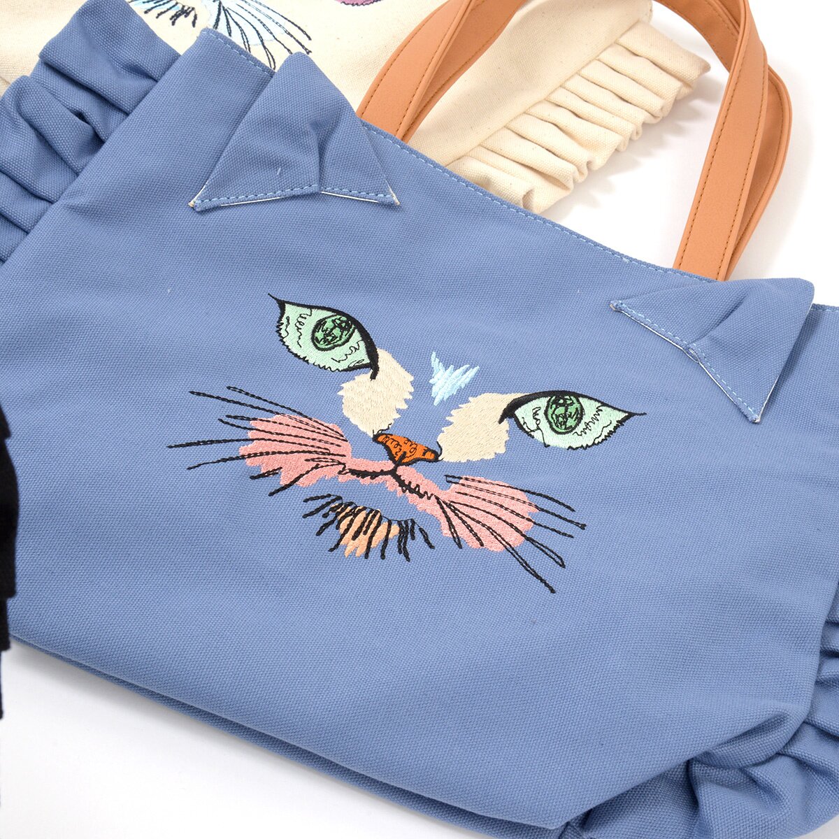 Misfits Colorful Cat Frilly Tote Bag