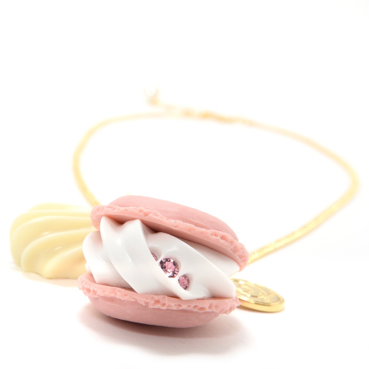 アクセサリー macaron ラブハート バニラミルクマカロン ネックレス | Q-pot. ONLINE SHOP