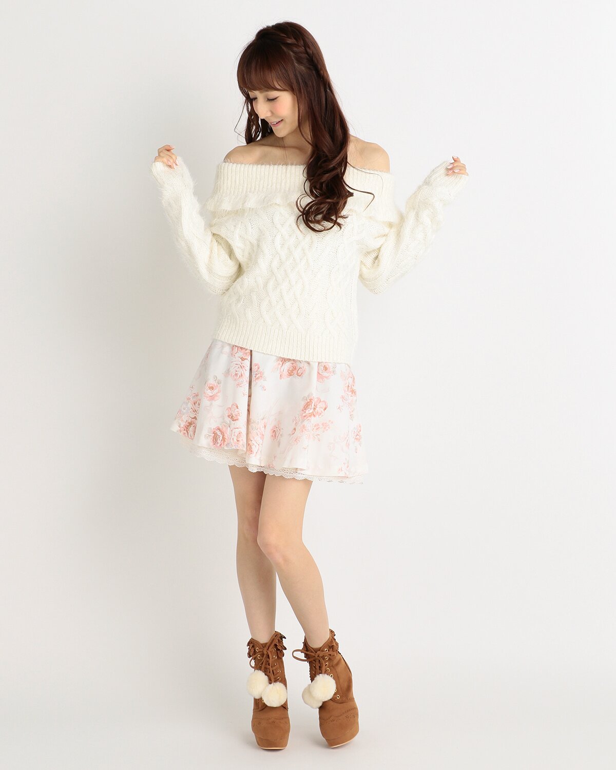 LIZ LISA Back Ribbon Off-the-Shoulder Knit Top - Tokyo Otaku