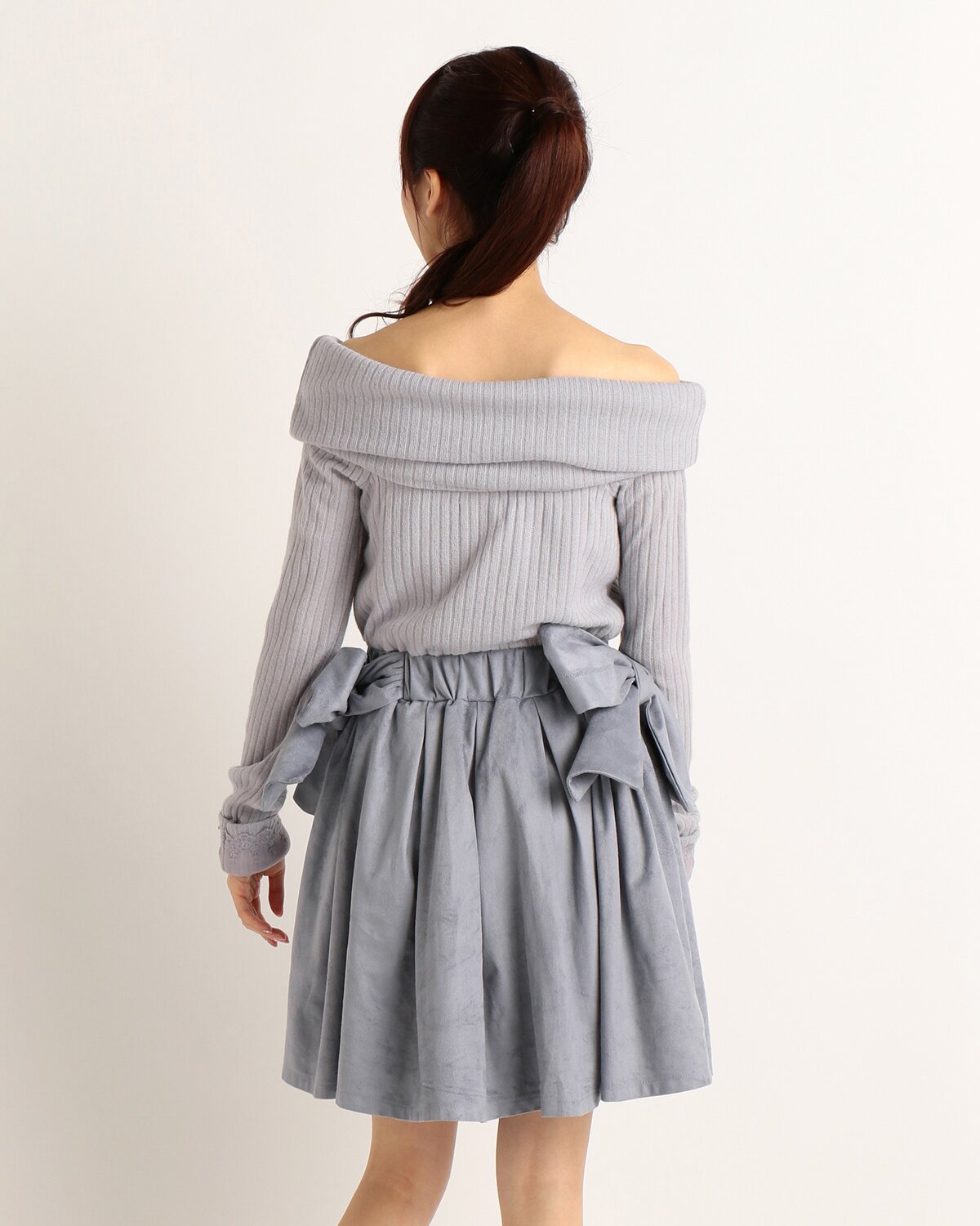 LIZ LISA Big Ribbon Ribbed Knit Dress