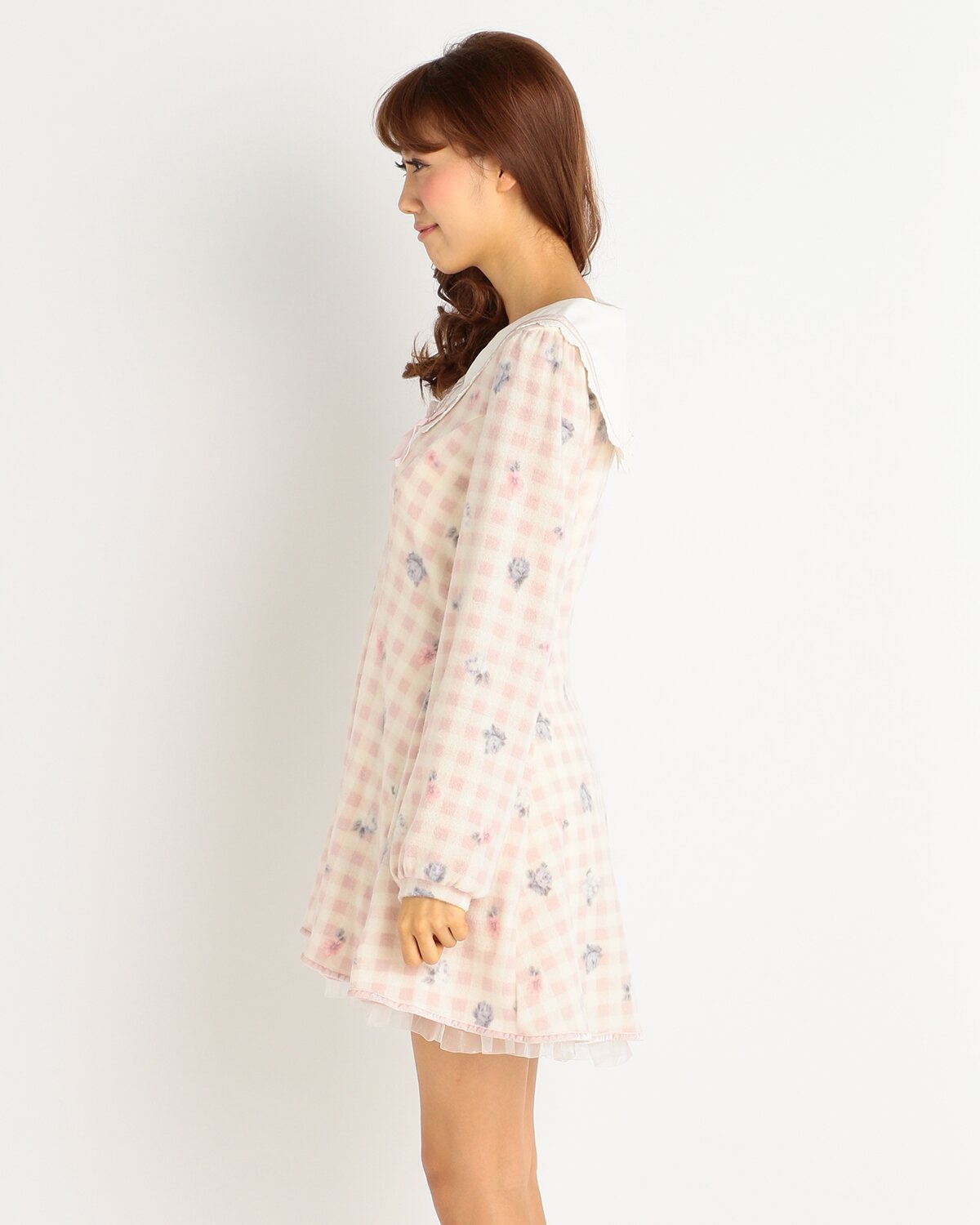 LIZ LISA Gingham Check & Tiny Flower Dress