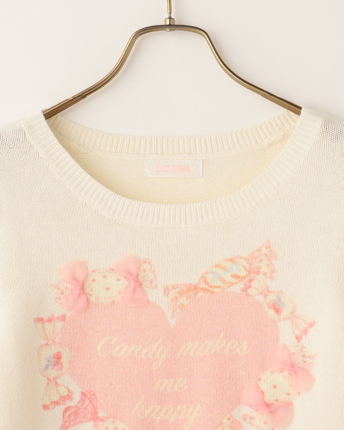 LIZ LISA Heart x Candy Print Knit Top: LIZ LISA - Tokyo