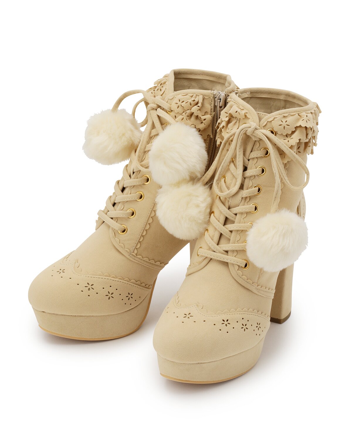 LIZ LISA Extra Frilly Pom Pom Booties: LIZ LISA - Tokyo