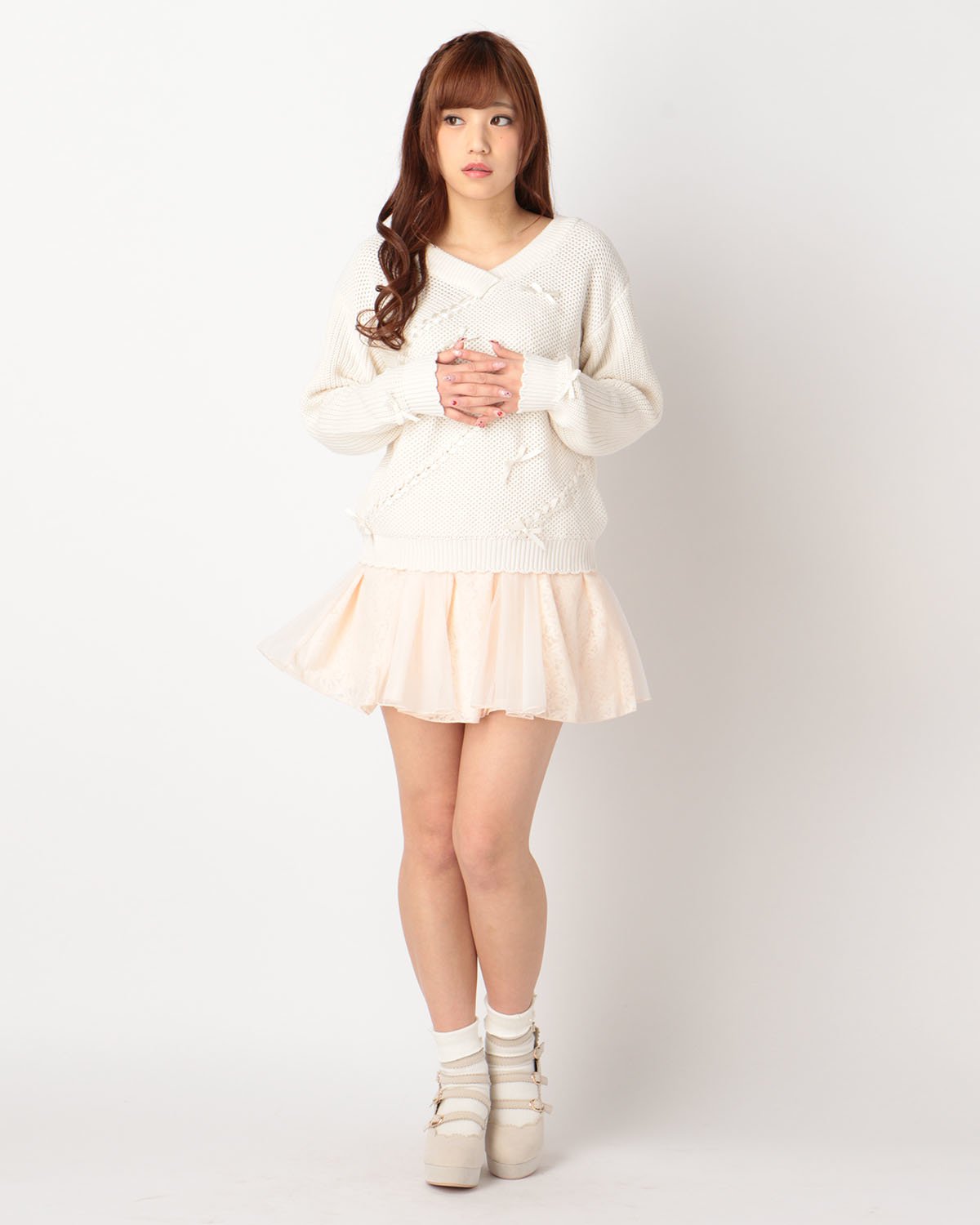 LIZ LISA Ribbon Knit Long Sleeve Shirt: LIZ LISA - Tokyo Otaku