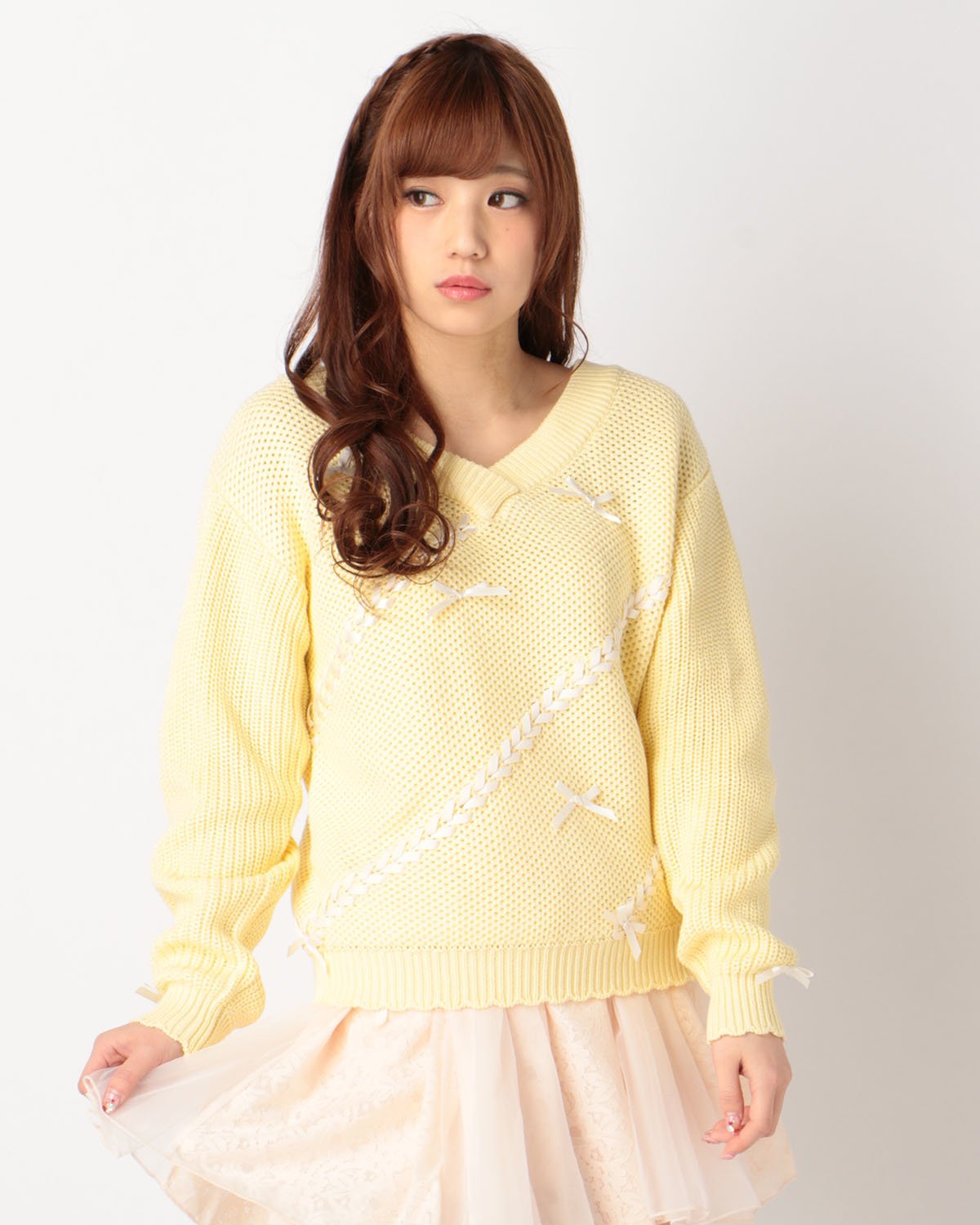 LIZ LISA Ribbon Knit Long Sleeve Shirt: LIZ LISA - Tokyo Otaku