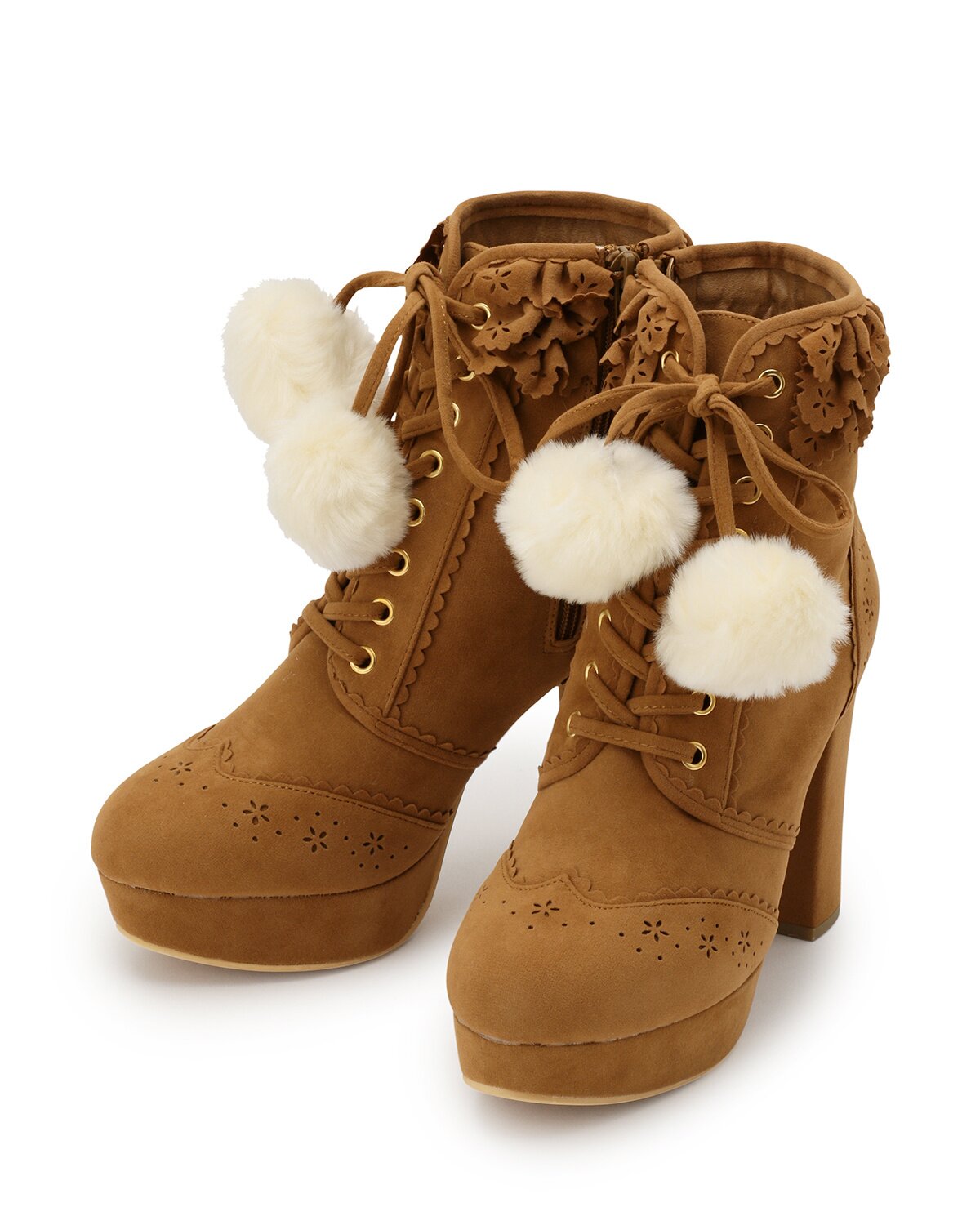 Lis &品 LIZ LISA Extra Frilly Pom Pom Booties: LIZ LISA - Tokyo Otaku Mode