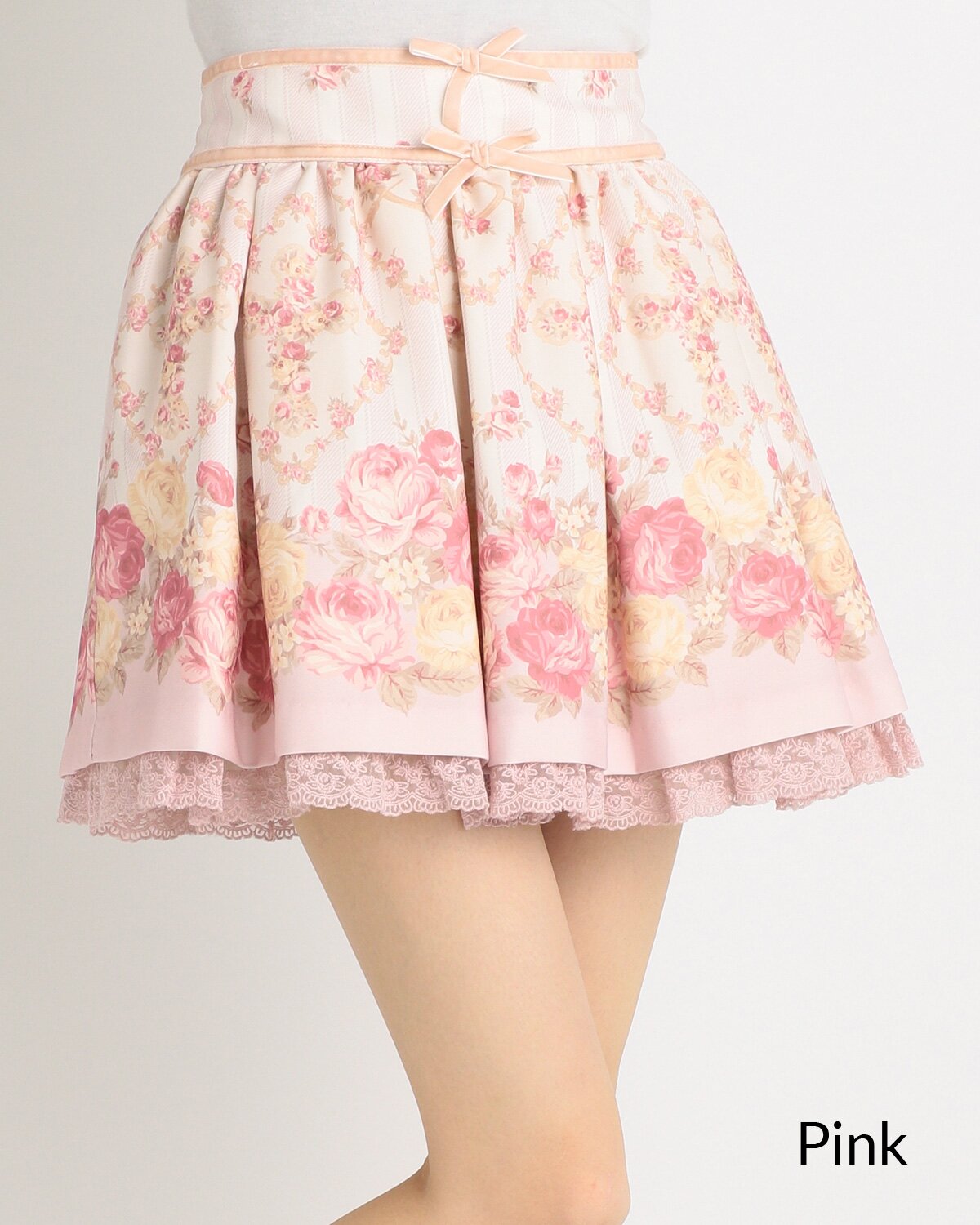 LIZ LISA Floral Cross Pattern Sukapan Skirt: LIZ LISA