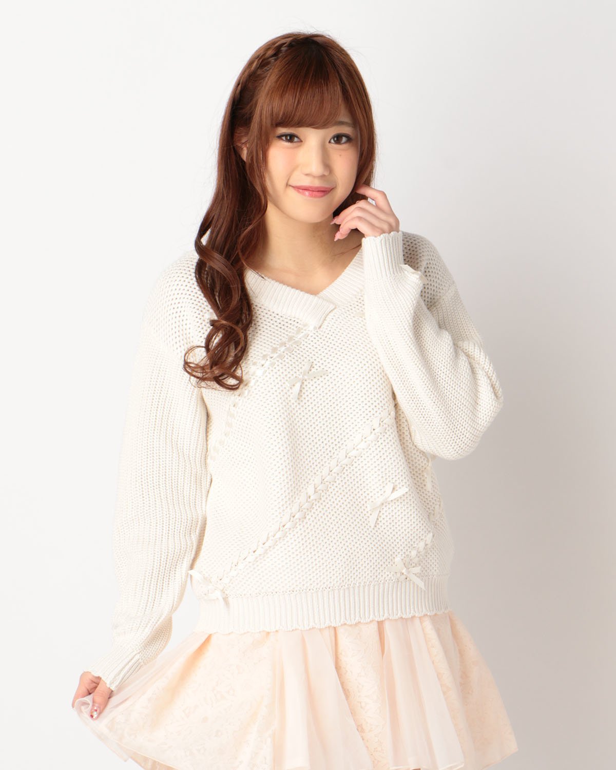 LIZ LISA Ribbon Knit Long Sleeve Shirt: LIZ LISA - Tokyo Otaku