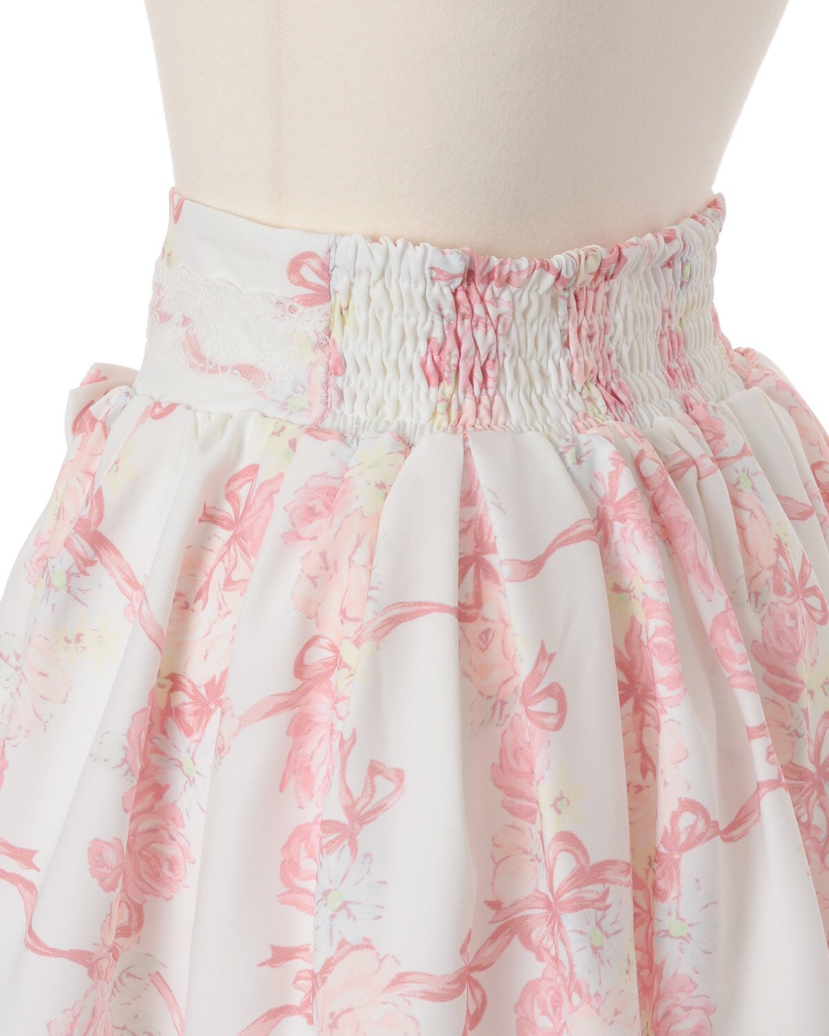 LIZ LISA Rose Ribbon Checkered Sukapan Skirt: LIZ LISA